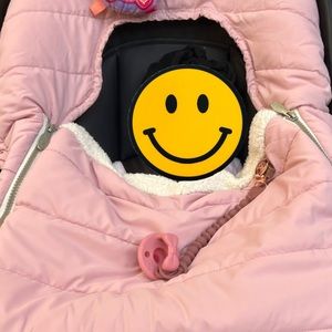 Pink and Cream Infant Car Seat Cover